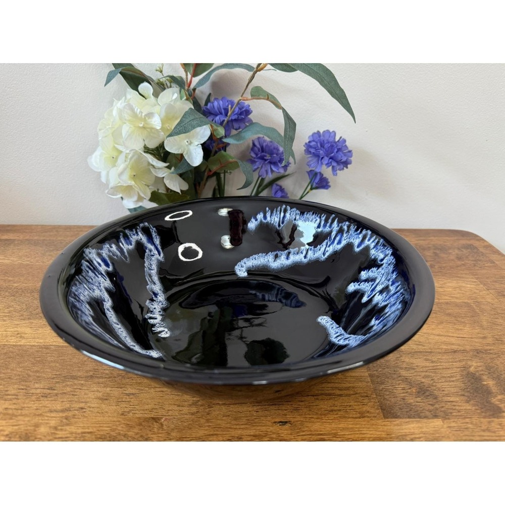 Vintage Blue Mountain Pottery Bowl Blue‎ Granite Glaze Retro BMP Serving Dining